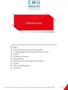 Catalogue formation CHU d'Angers - brochure quadri