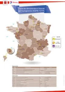 carte de france ademe total actions ecologiques