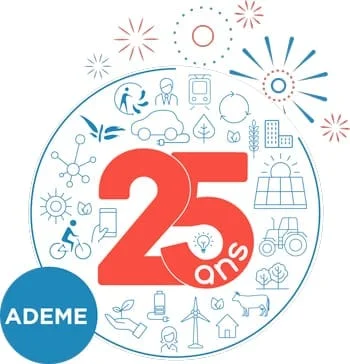 ademe 25 ans logo feu artifice