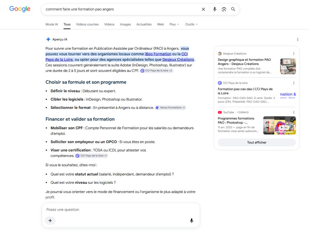 formation aperçu IA de Google comment structurer mon site
